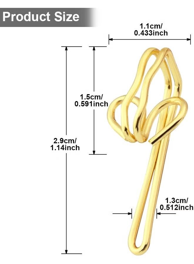 Metal Curtain Hooks, 100Pcs Drapery Hook Pins Stainless Steel Pin-on Hooks for Window Curtain, Shower Curtain, Door Curtain - Gold - Image 2